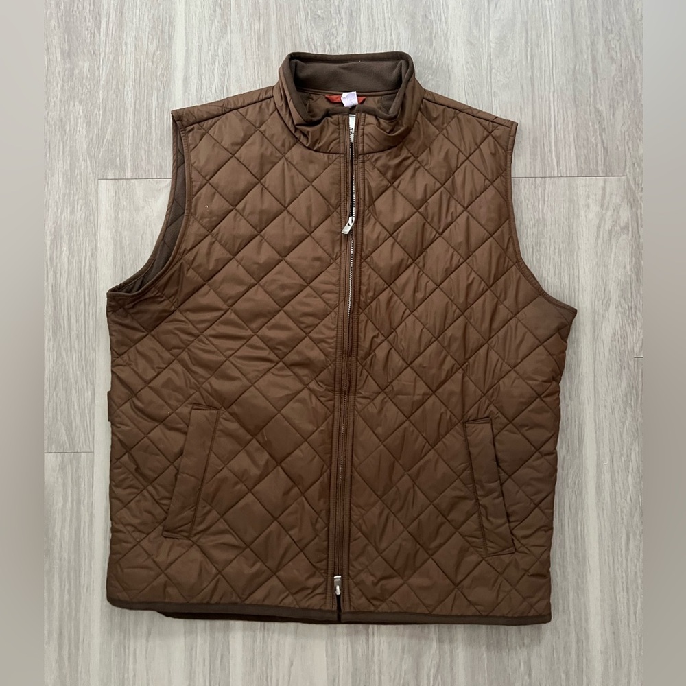 Peter Millar Quilted Chocolate Vest Large